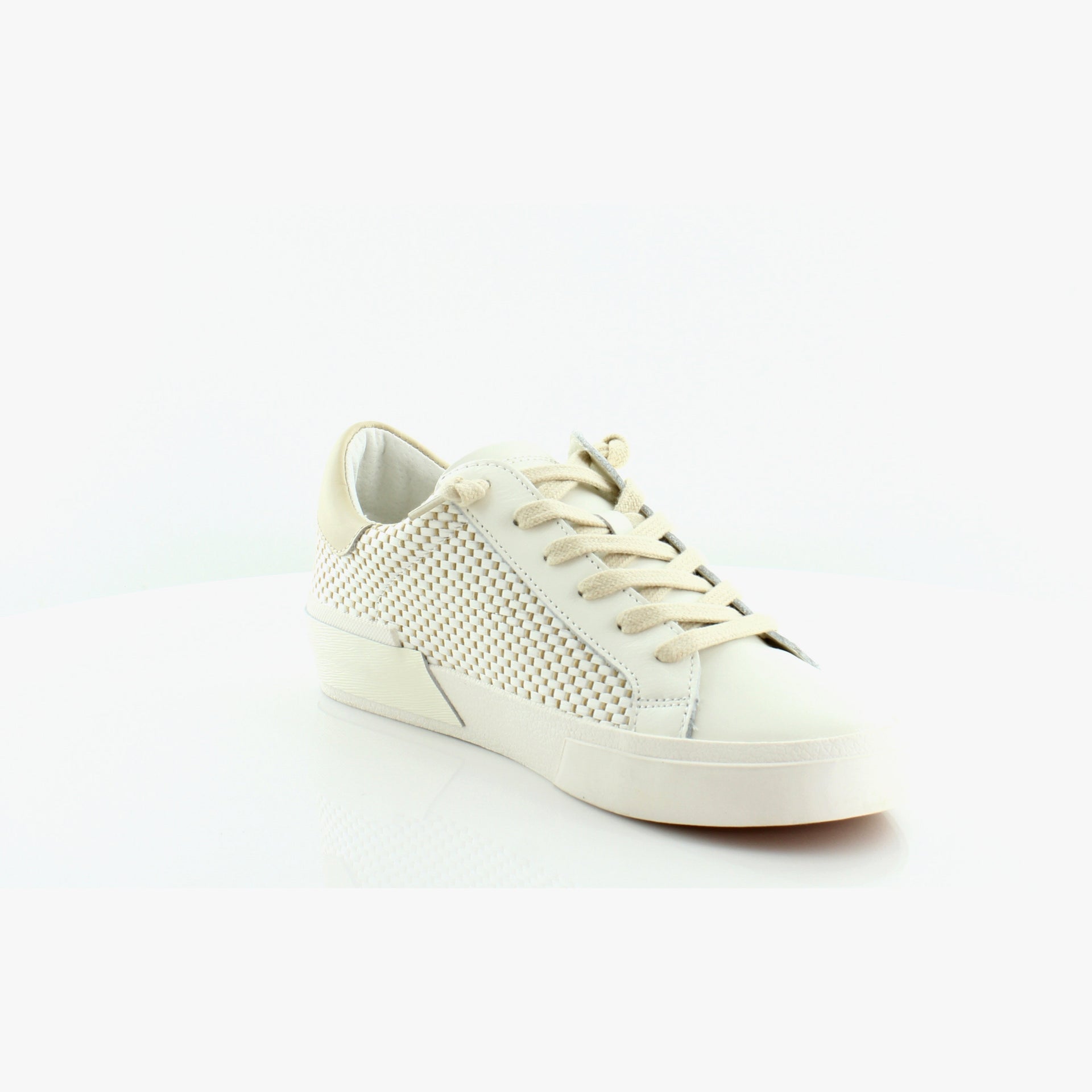 White Perforated Leather