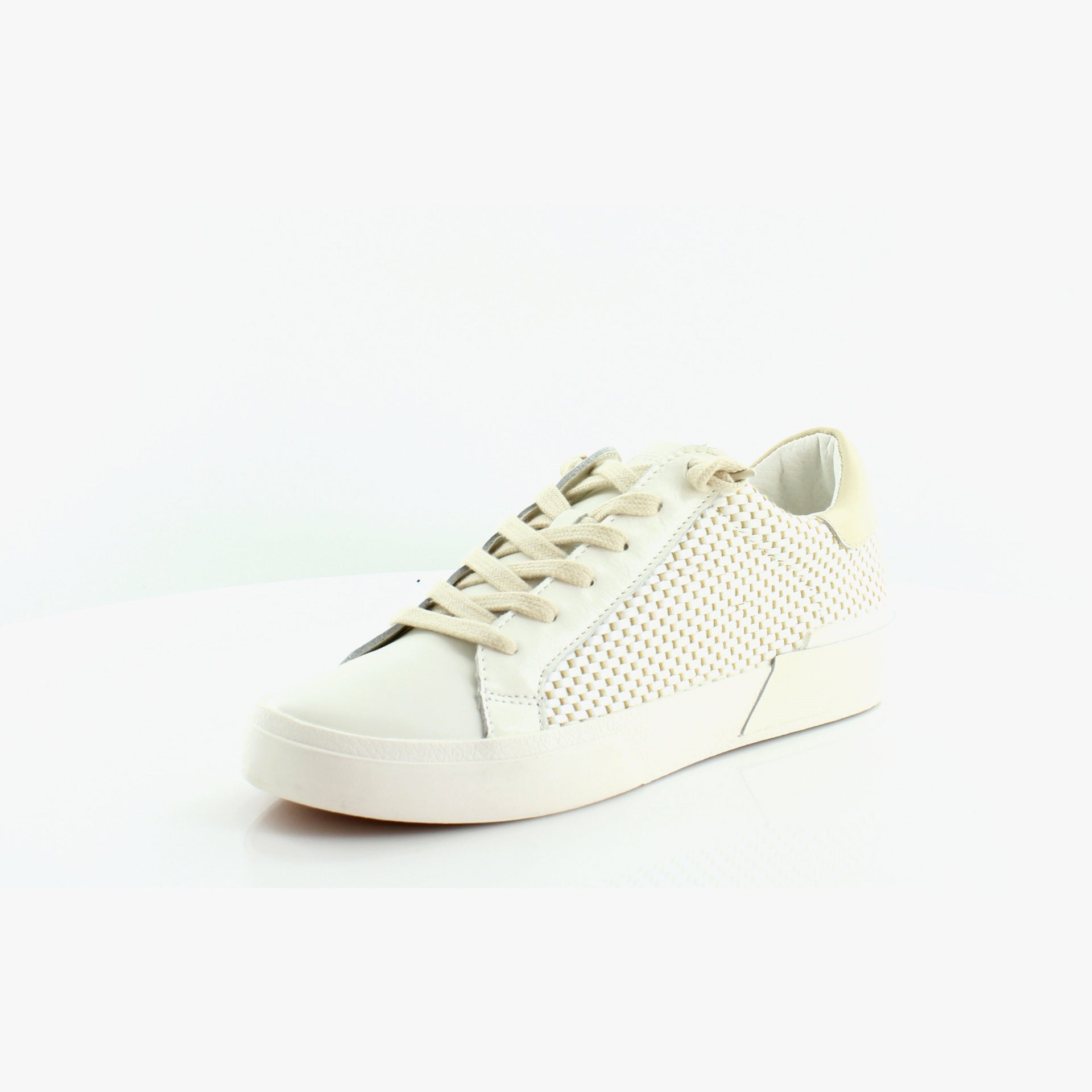 White Perforated Leather