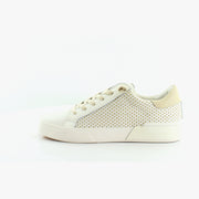 White Perforated Leather