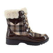 Brown/Patent Plaid