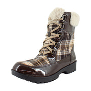 Brown/Patent Plaid