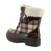 Brown/Patent Plaid