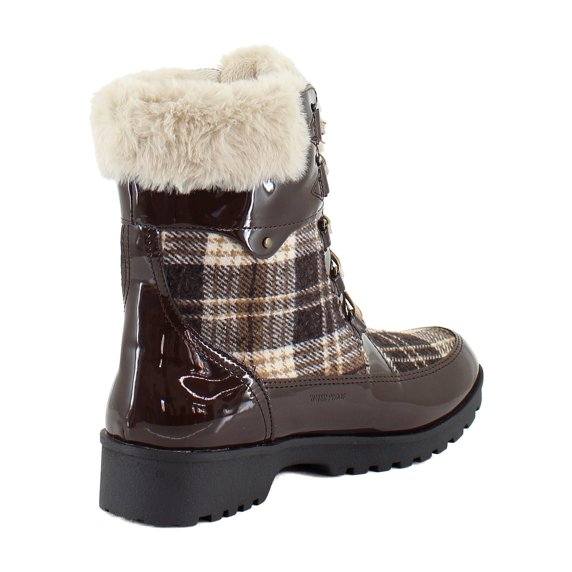 Brown/Patent Plaid