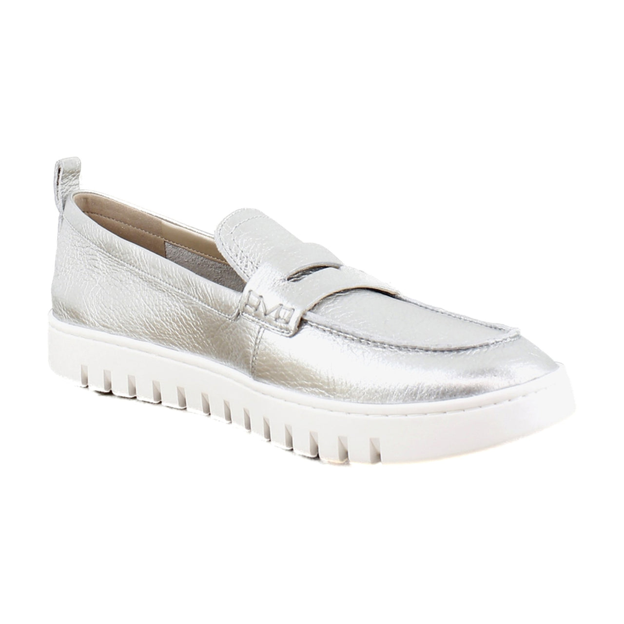 Silver Metallic Leather