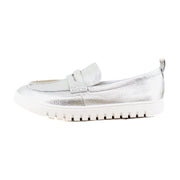 Silver Metallic Leather