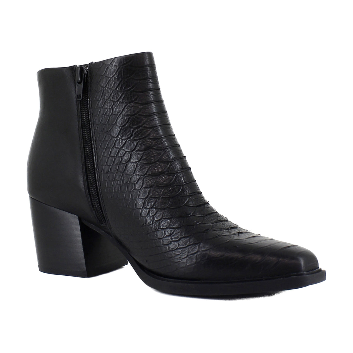 Black Snake Print Croco