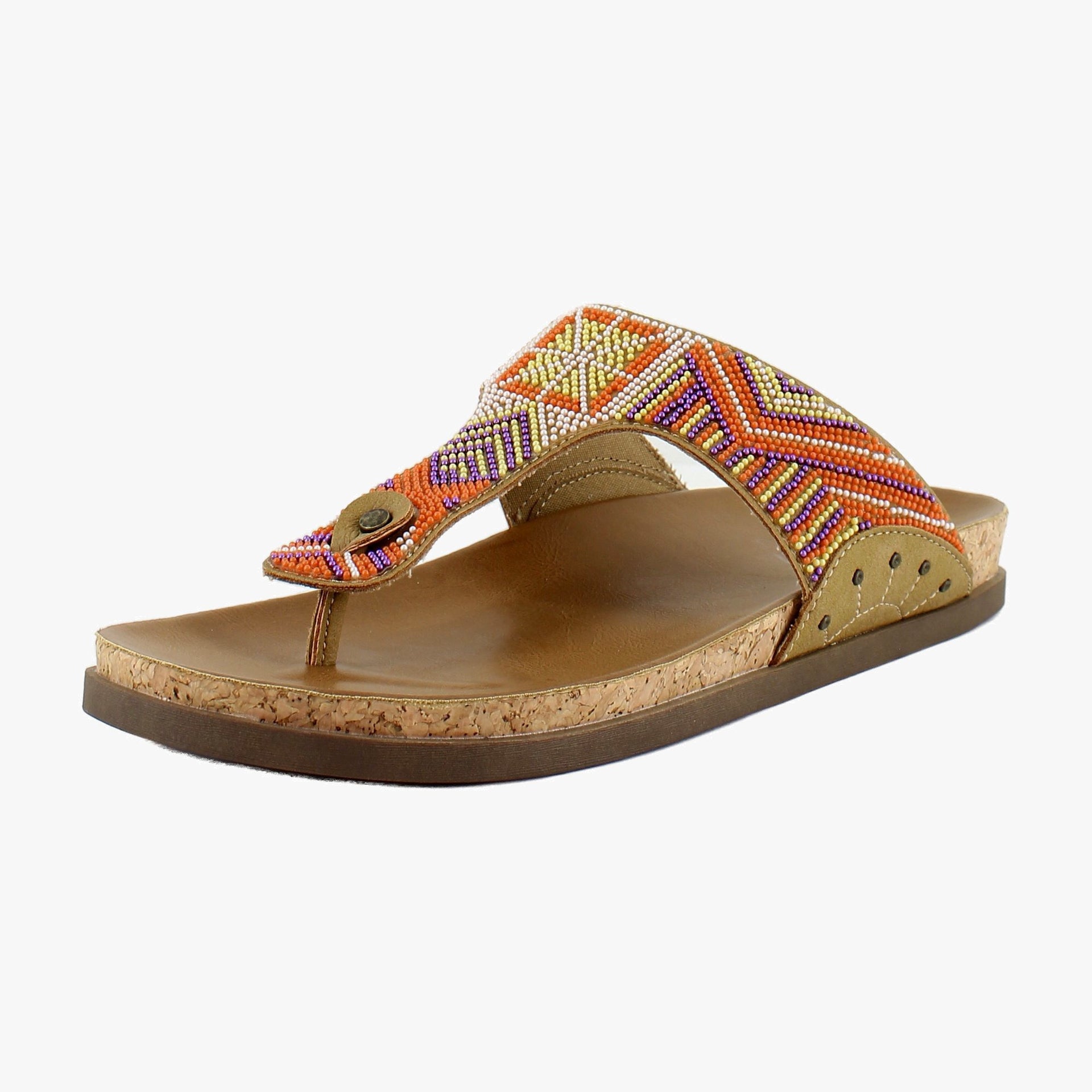 Beaded Tan/Orange