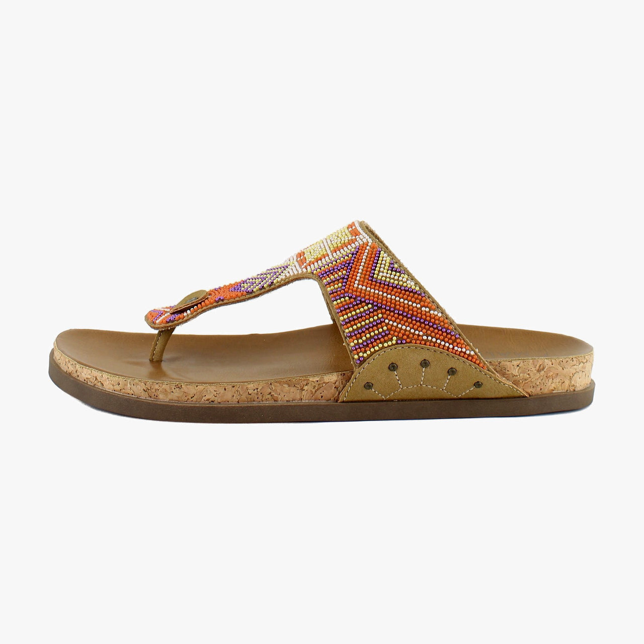 Beaded Tan/Orange
