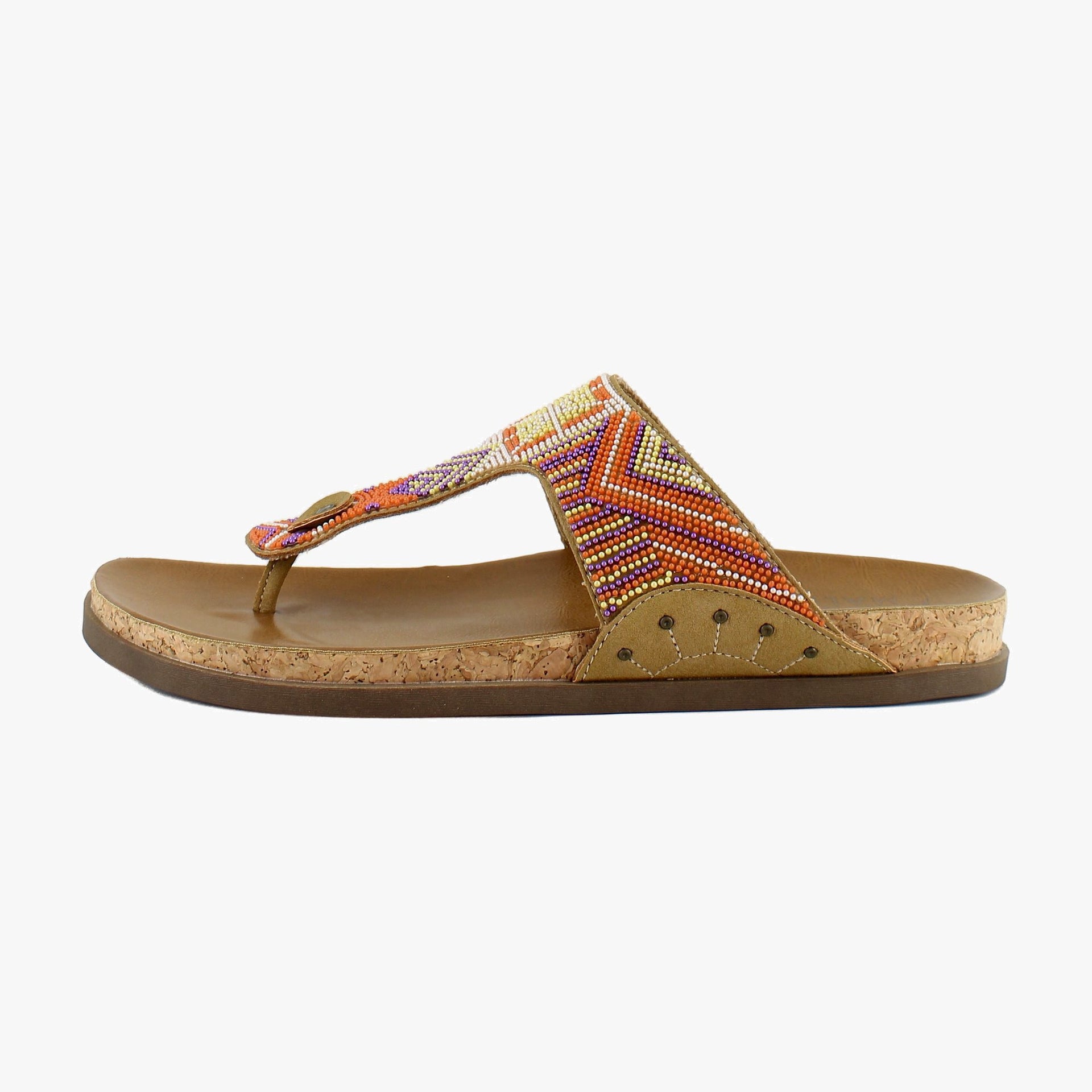 Beaded Tan/Orange