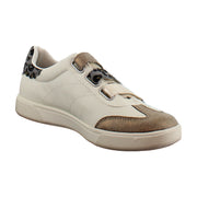 White/Bronze Faux Leather