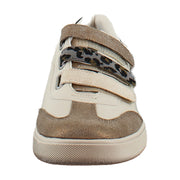 White/Bronze Faux Leather