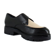 Black/White Two Tone Leather