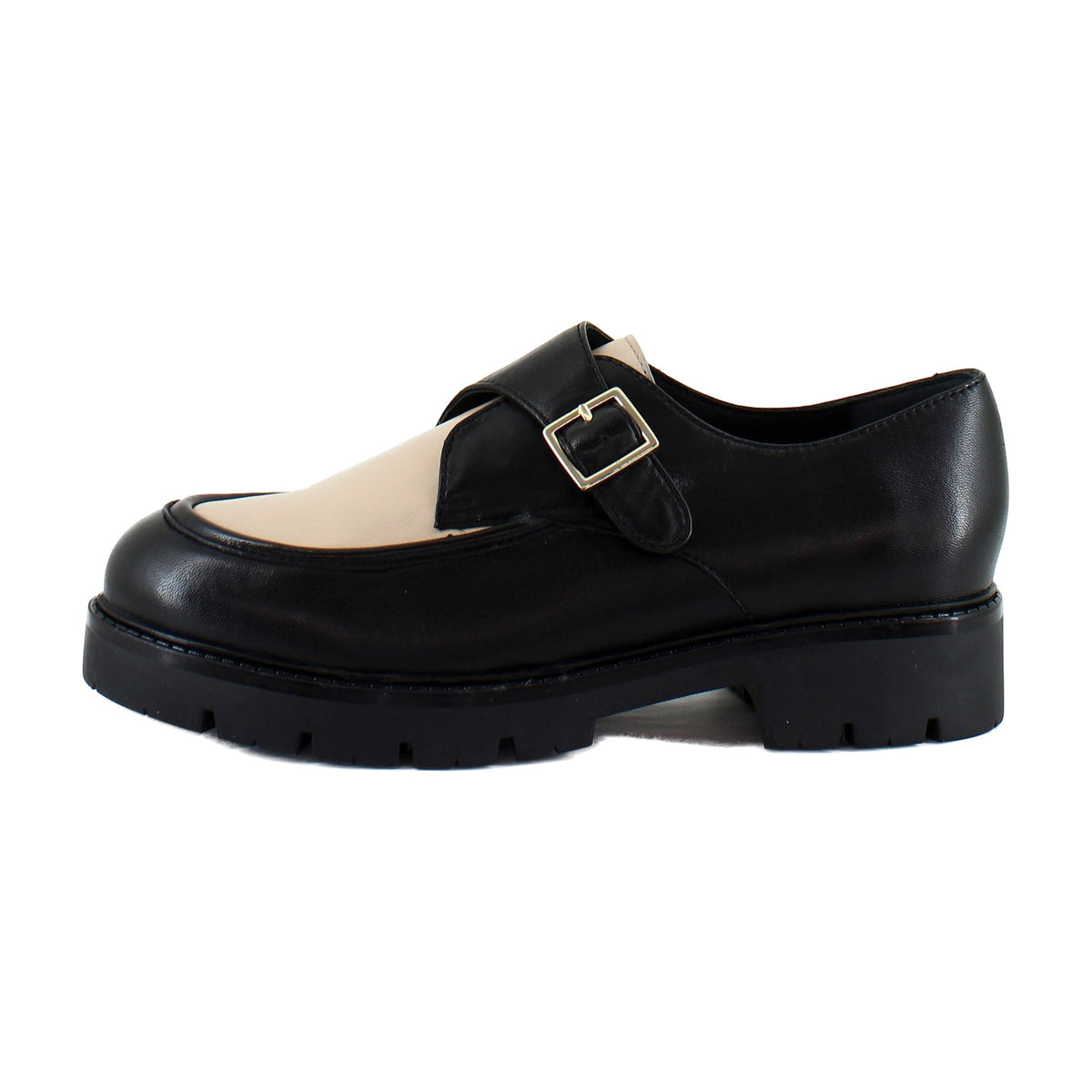 Black/White Two Tone Leather