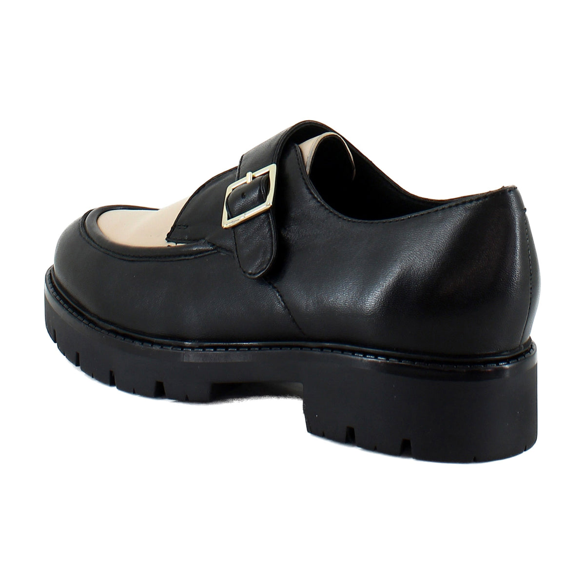 Black/White Two Tone Leather