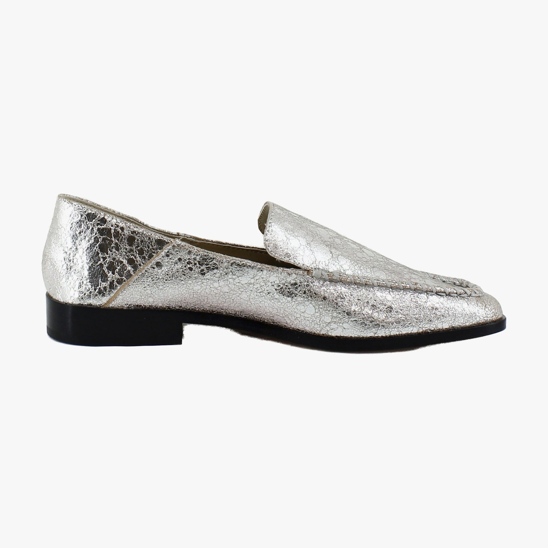 Silver Distressed Leather