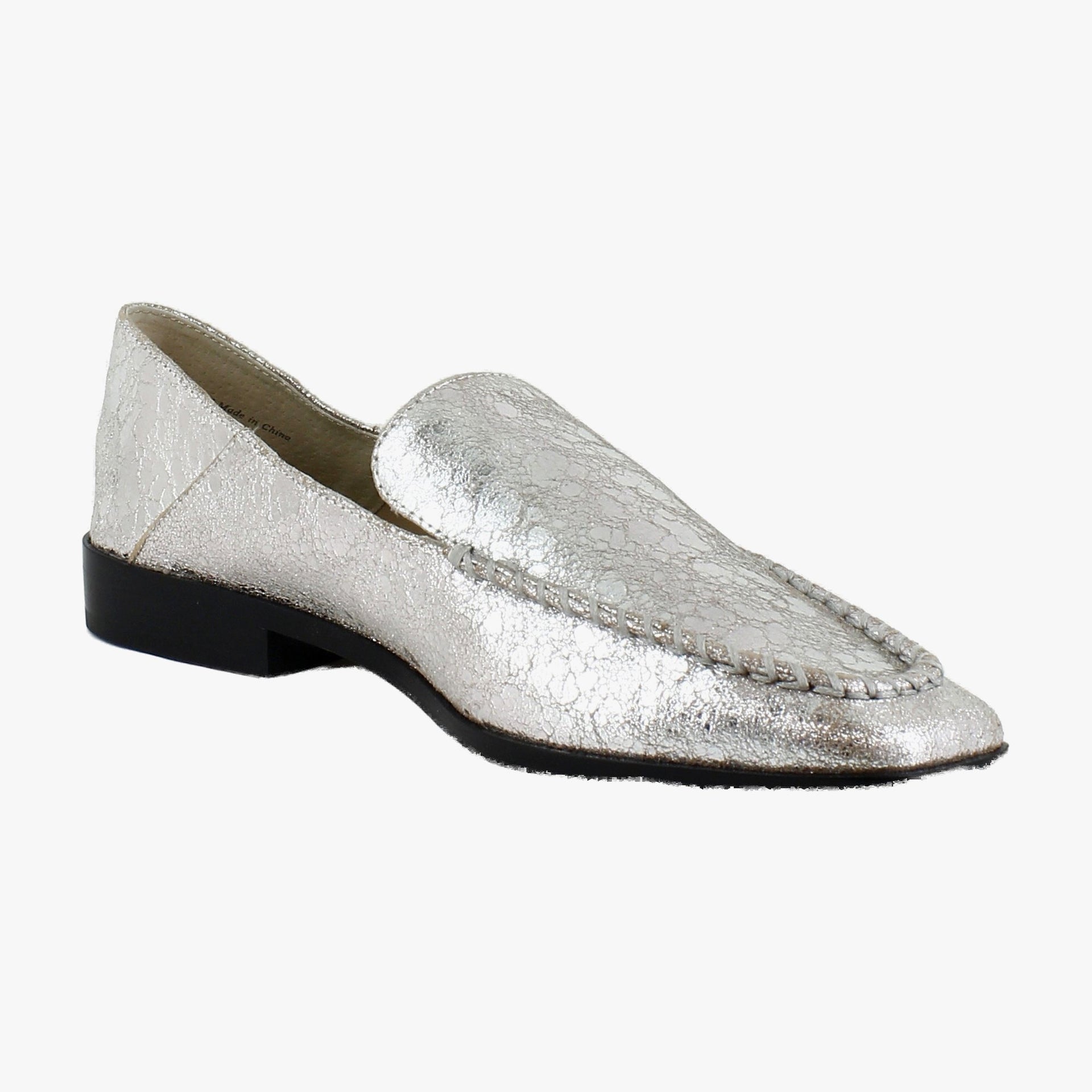 Silver Distressed Leather