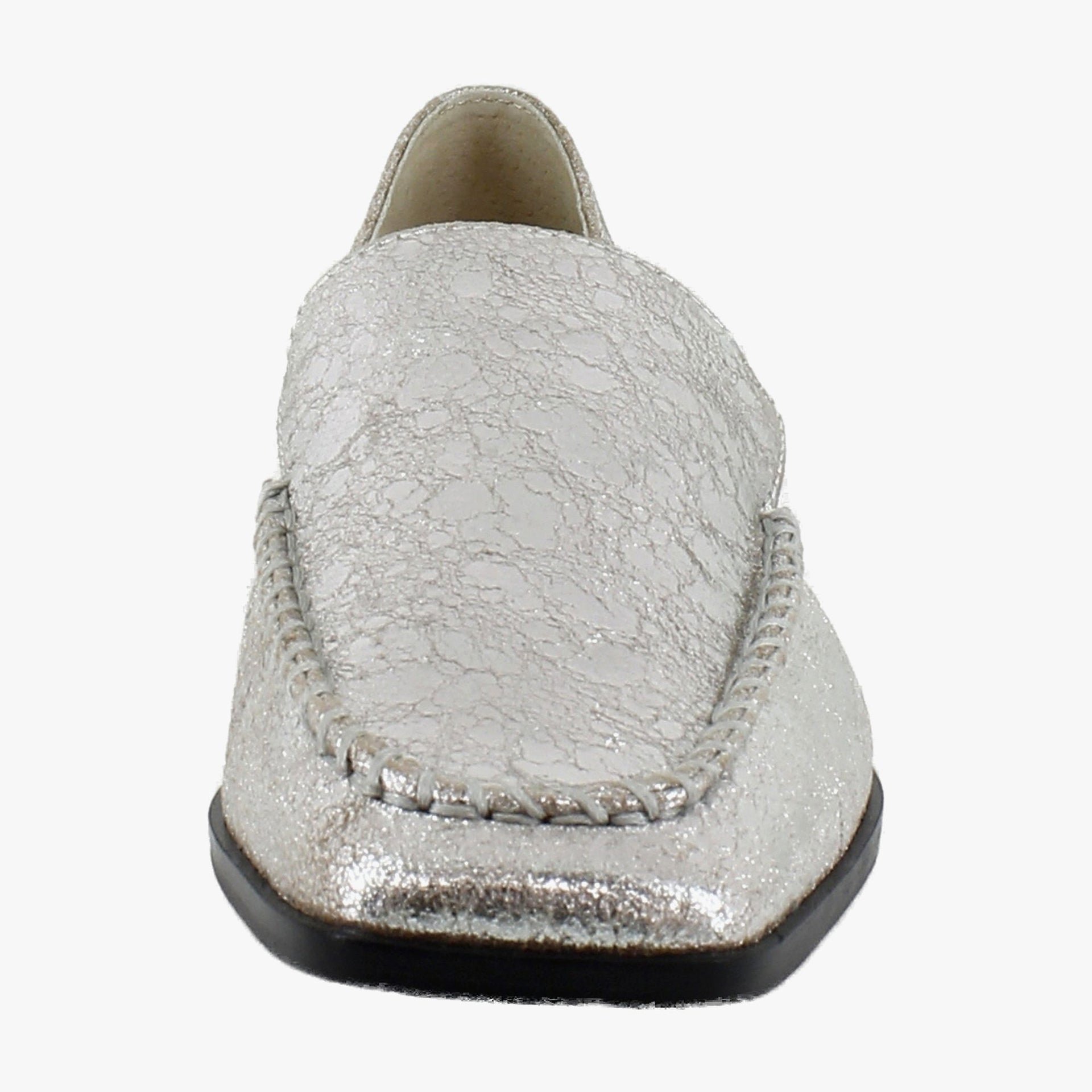 Silver Distressed Leather