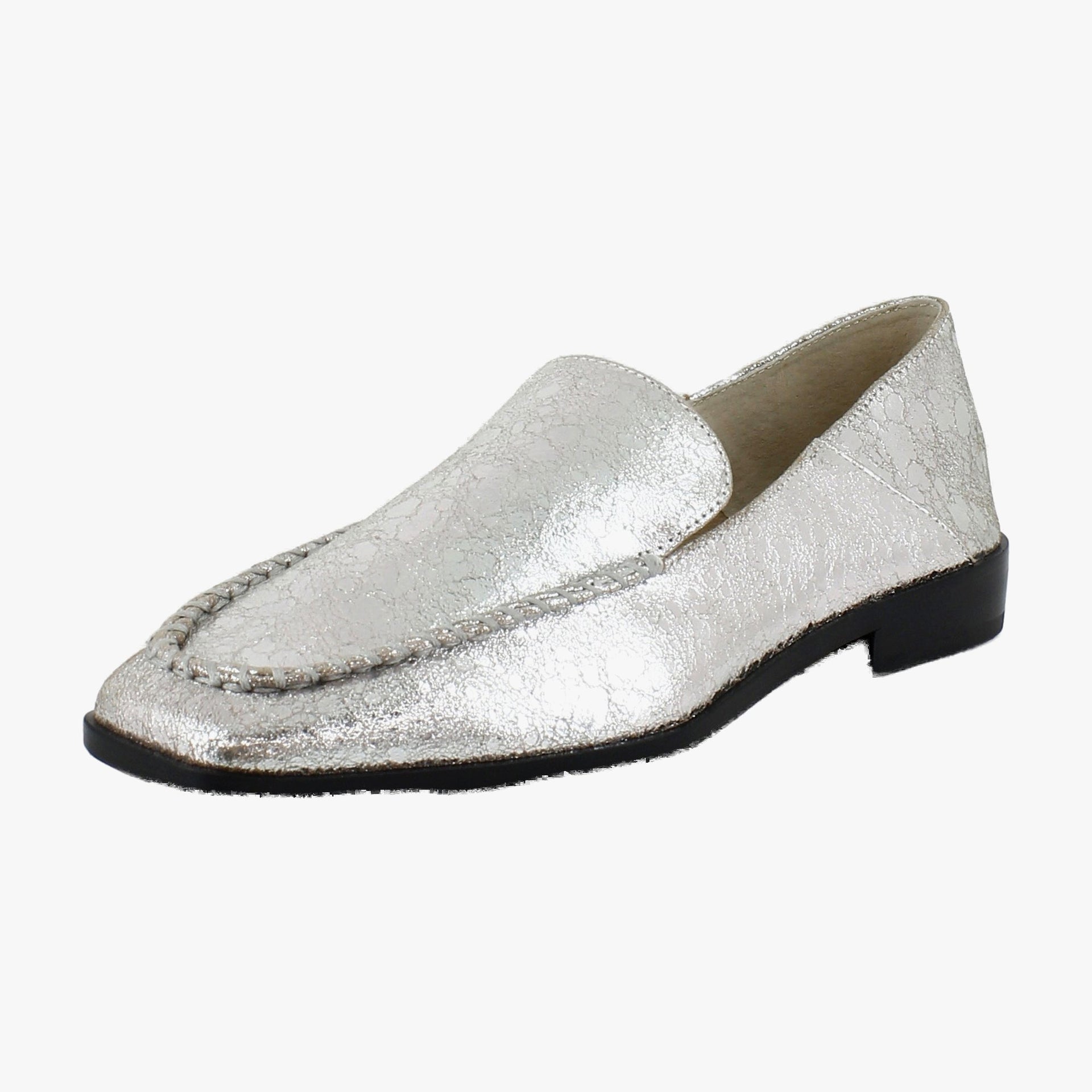 Silver Distressed Leather