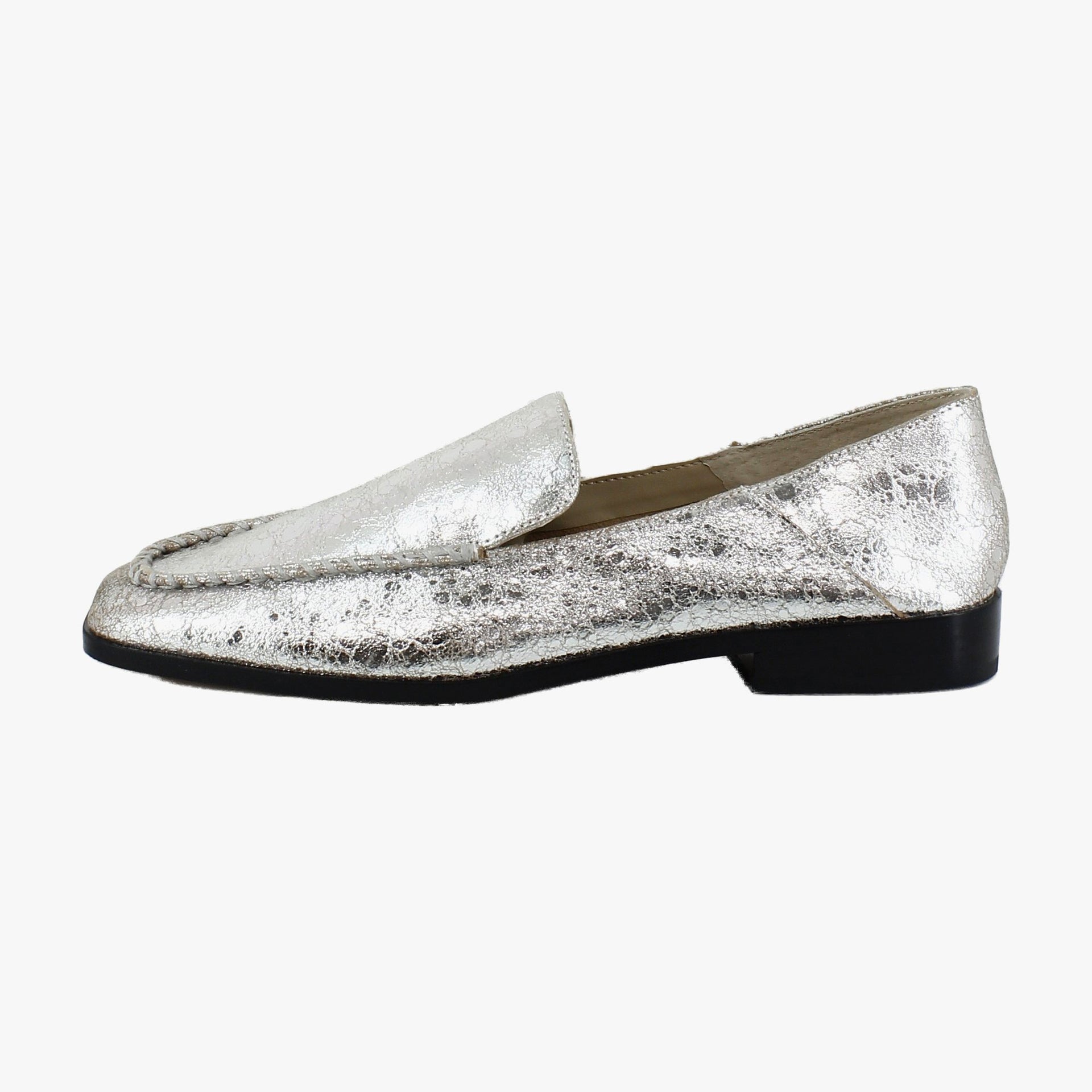 Silver Distressed Leather