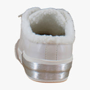 Off White Crackled Leather