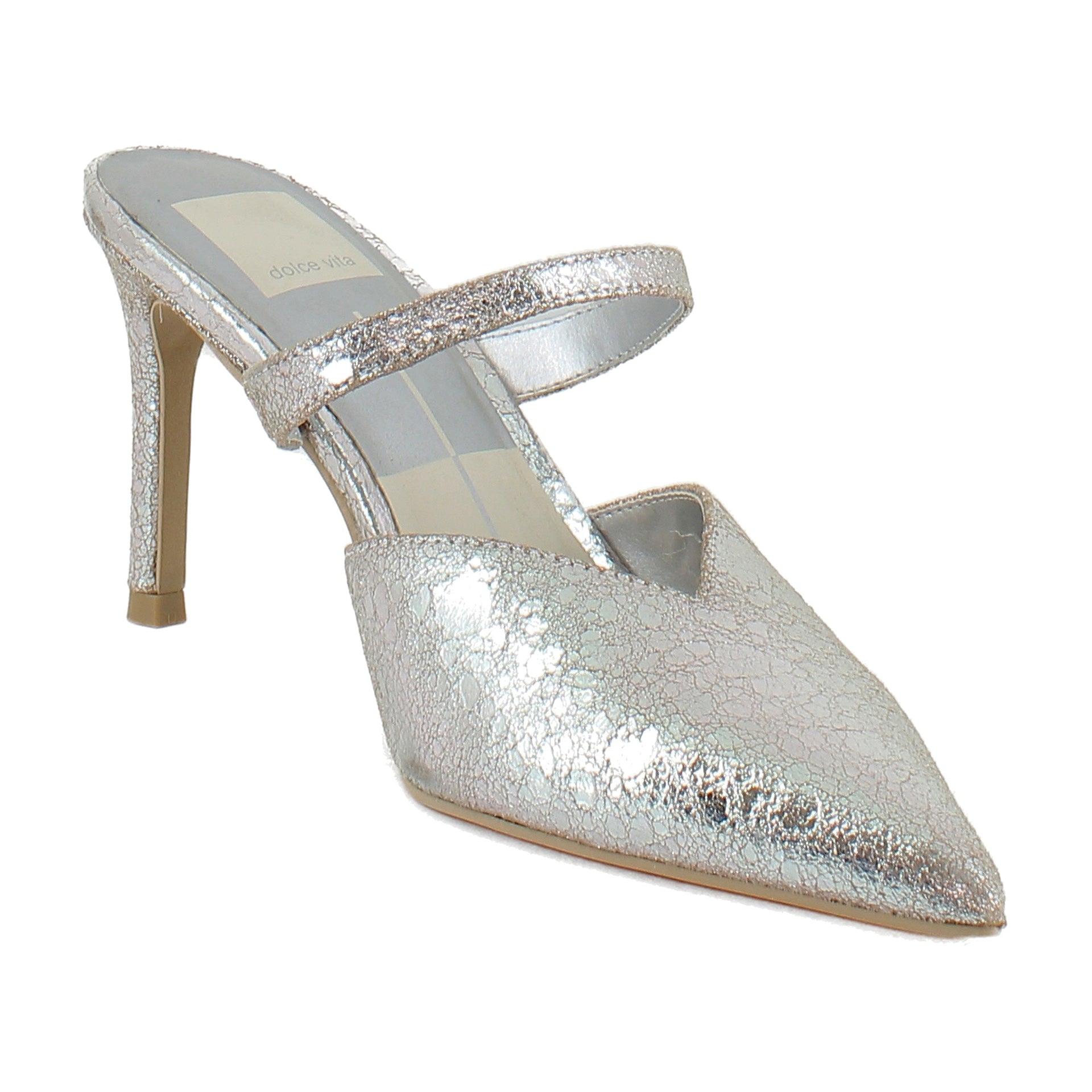 Silver Metallic Leather