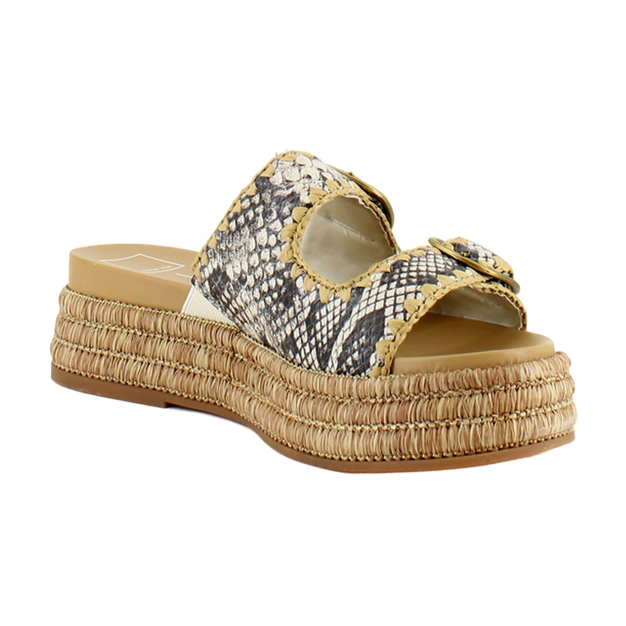 Black/White Embossed Leather