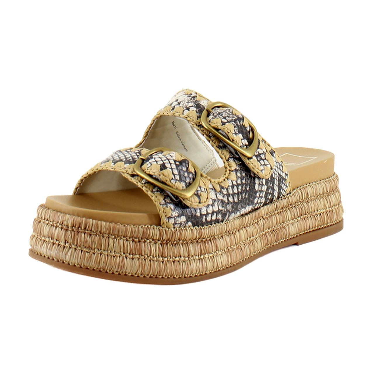 Black/White Embossed Leather