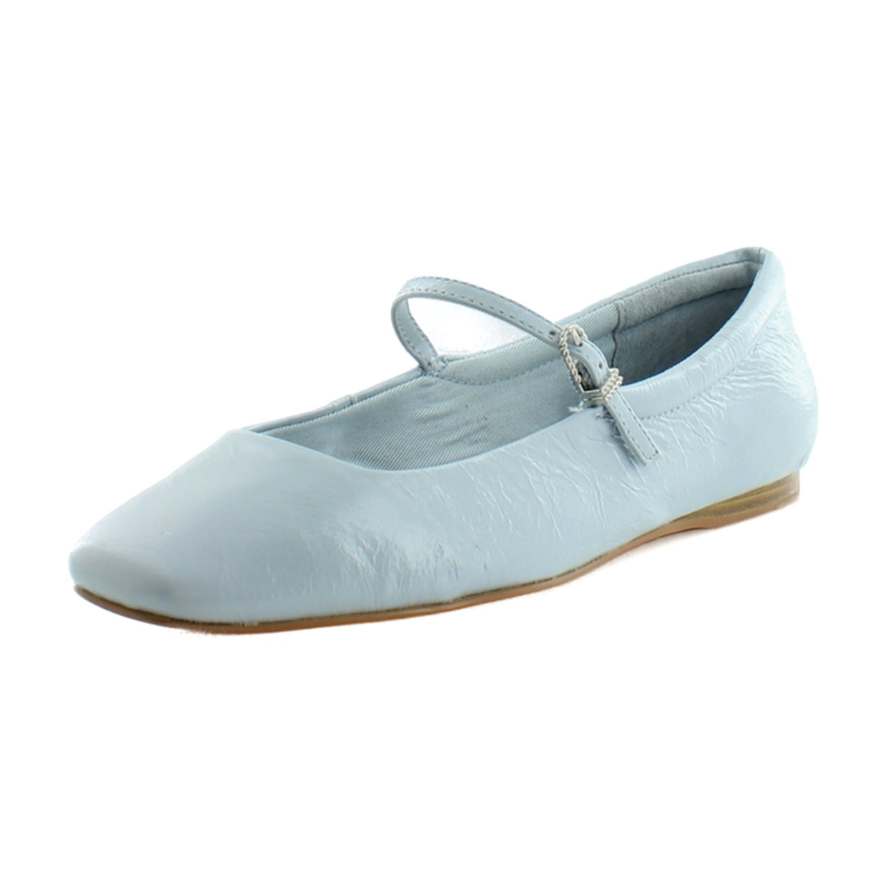 Sky Blue Crinkle Patent