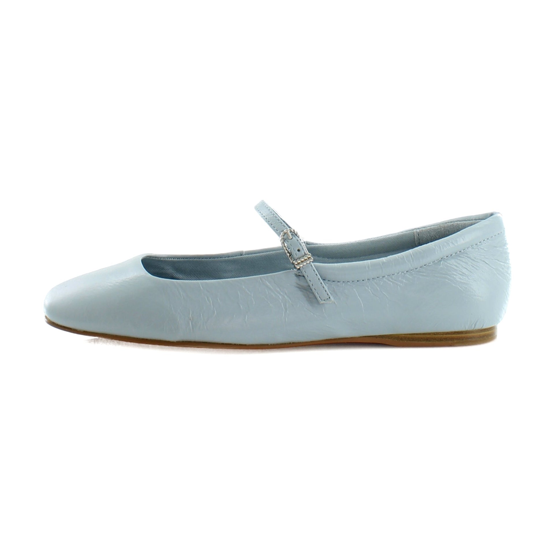 Sky Blue Crinkle Patent