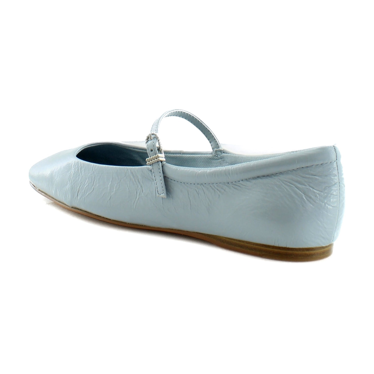 Sky Blue Crinkle Patent