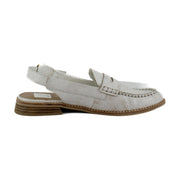 Off White Crackled Leather