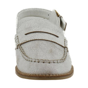 Off White Crackled Leather