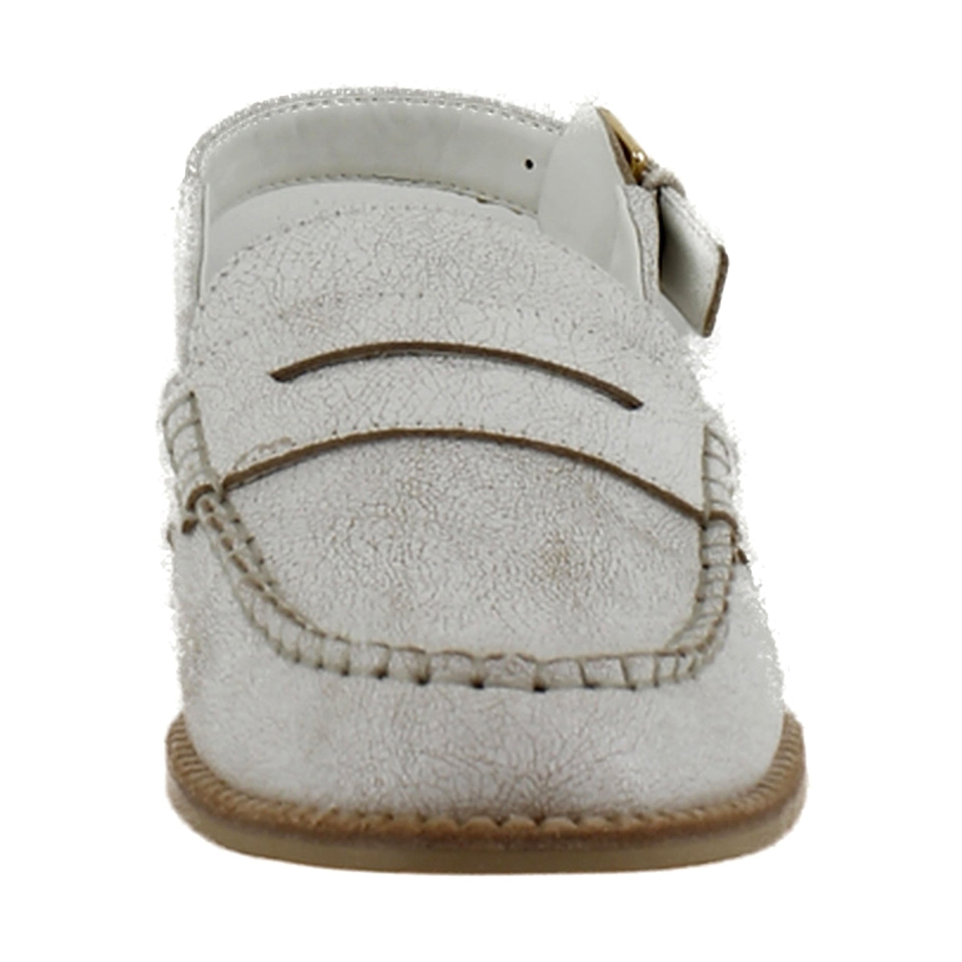 Off White Crackled Leather