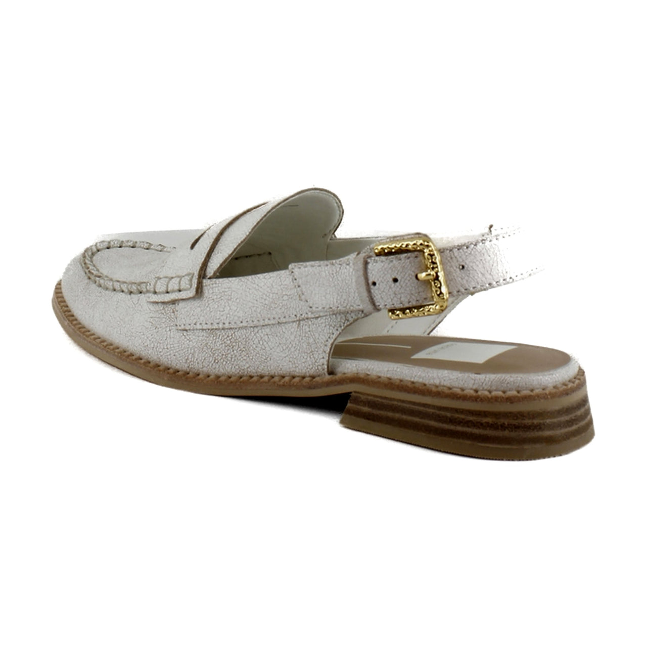 Off White Crackled Leather