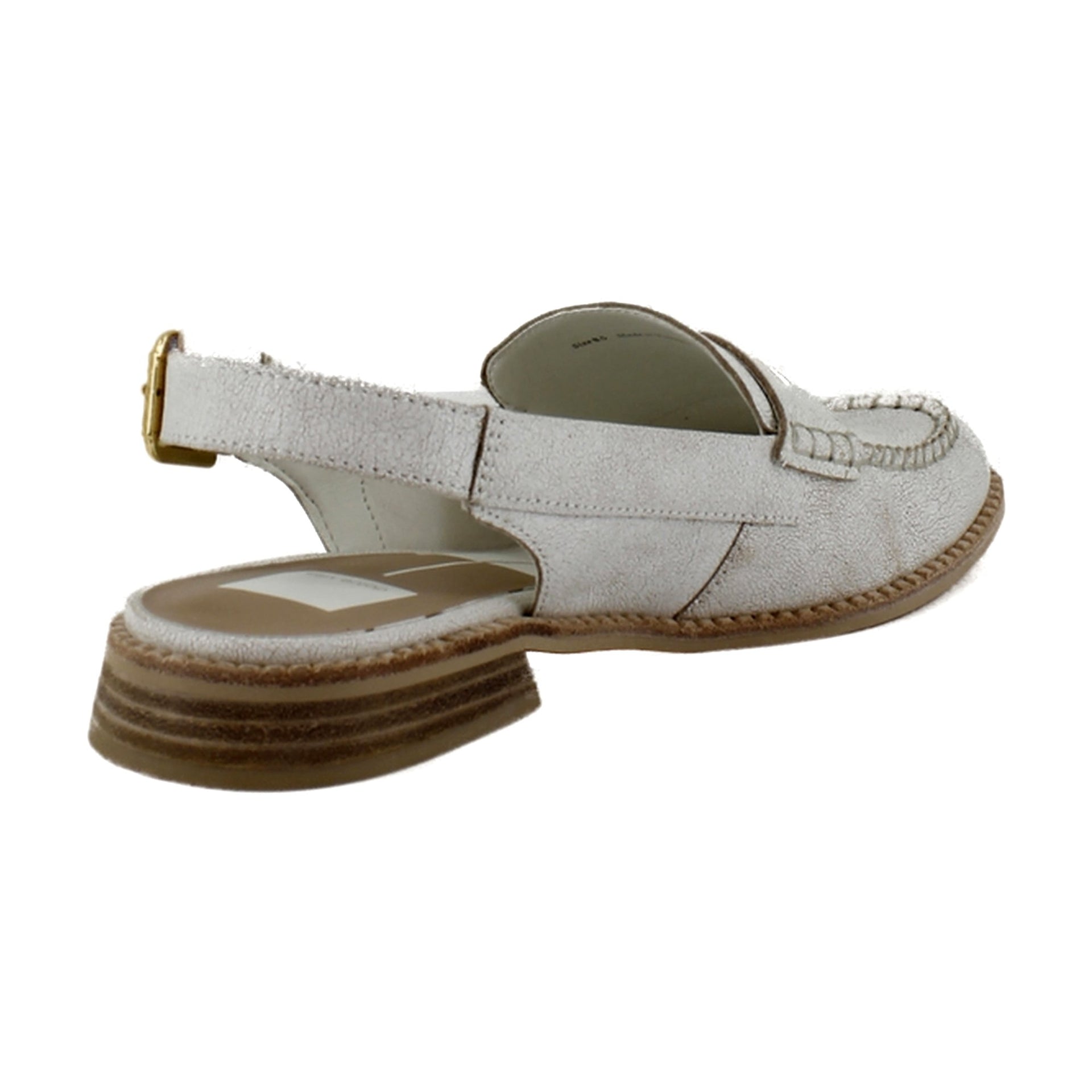 Off White Crackled Leather