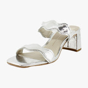 Silver Distressed Leather