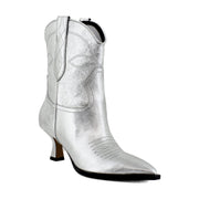 Silver Metallic Leather