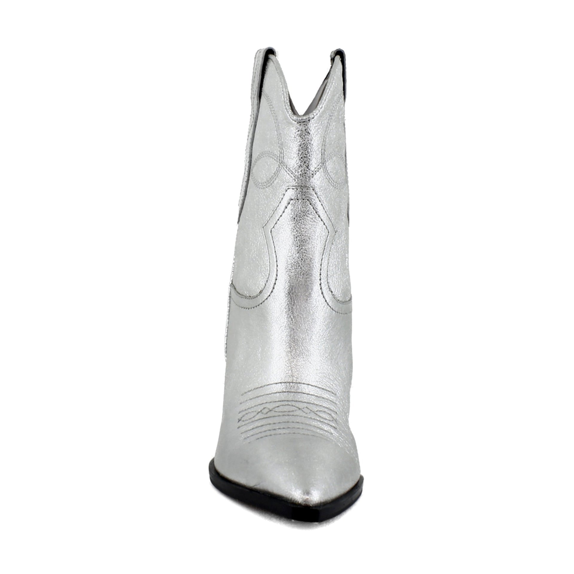 Silver Metallic Leather
