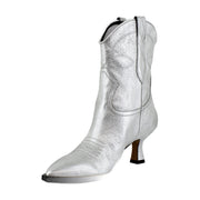 Silver Metallic Leather