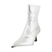 Silver Distressed Leather