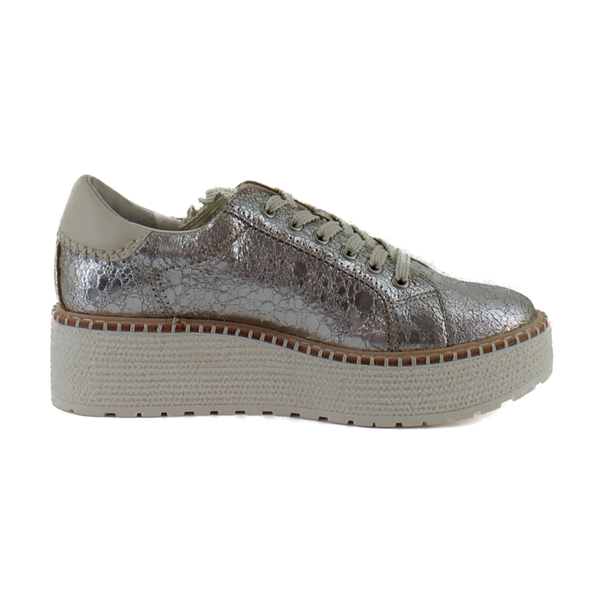 Silver Crackled Leather