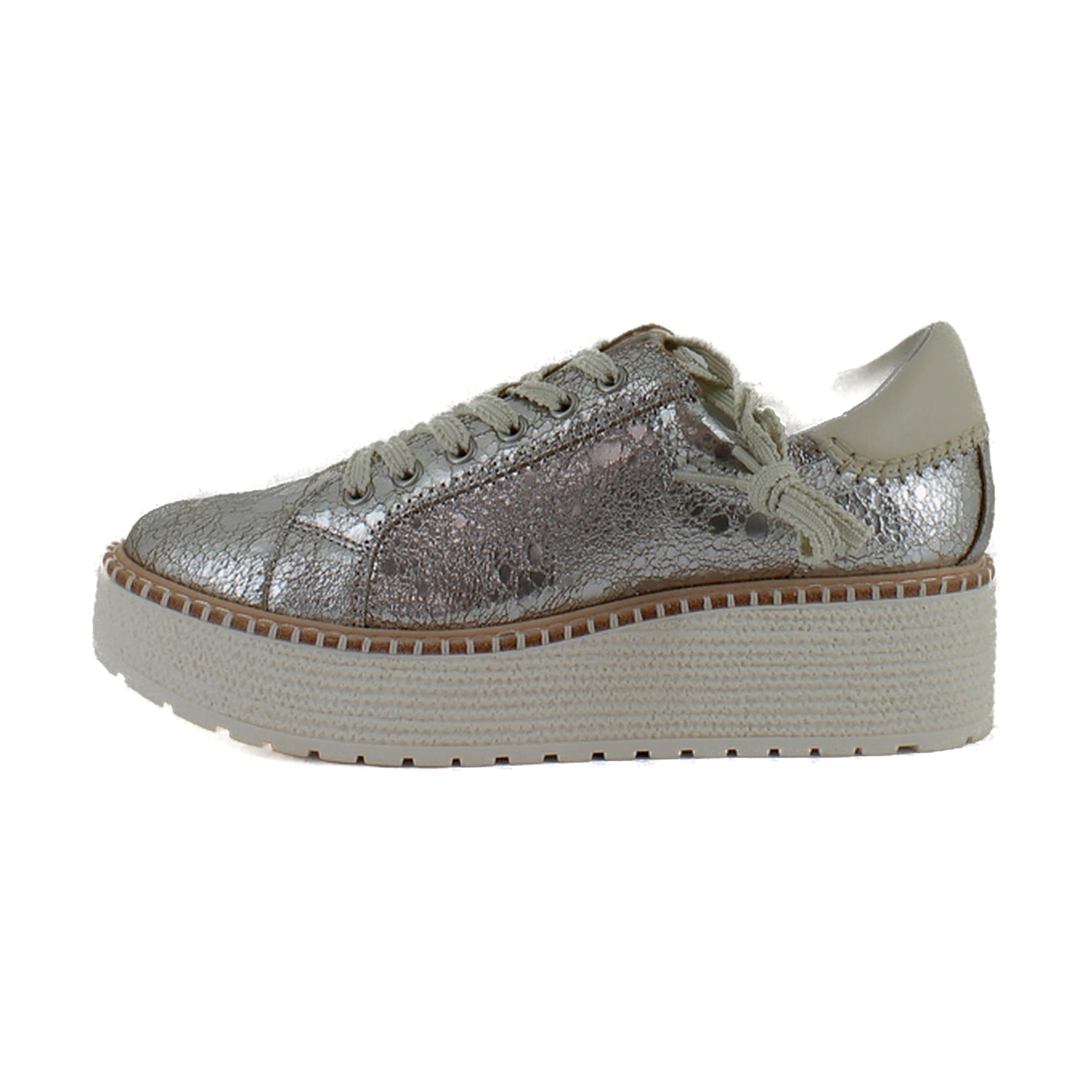 Silver Crackled Leather