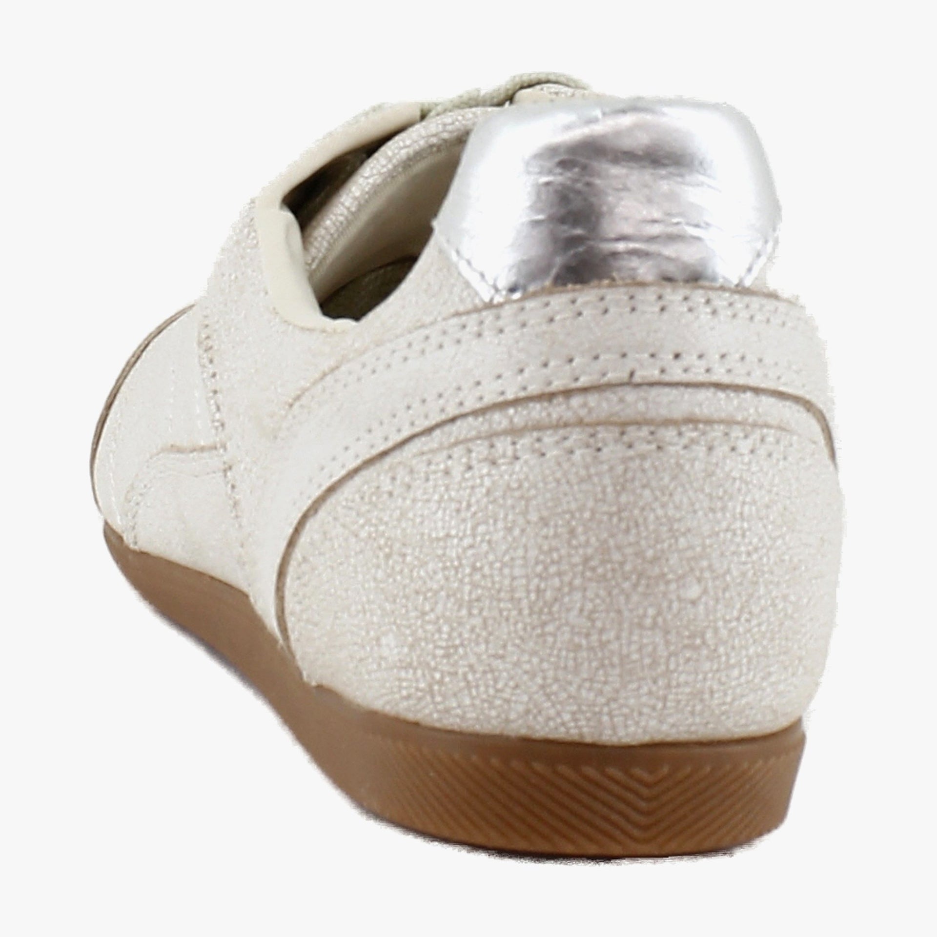 Off White Crackled Leather