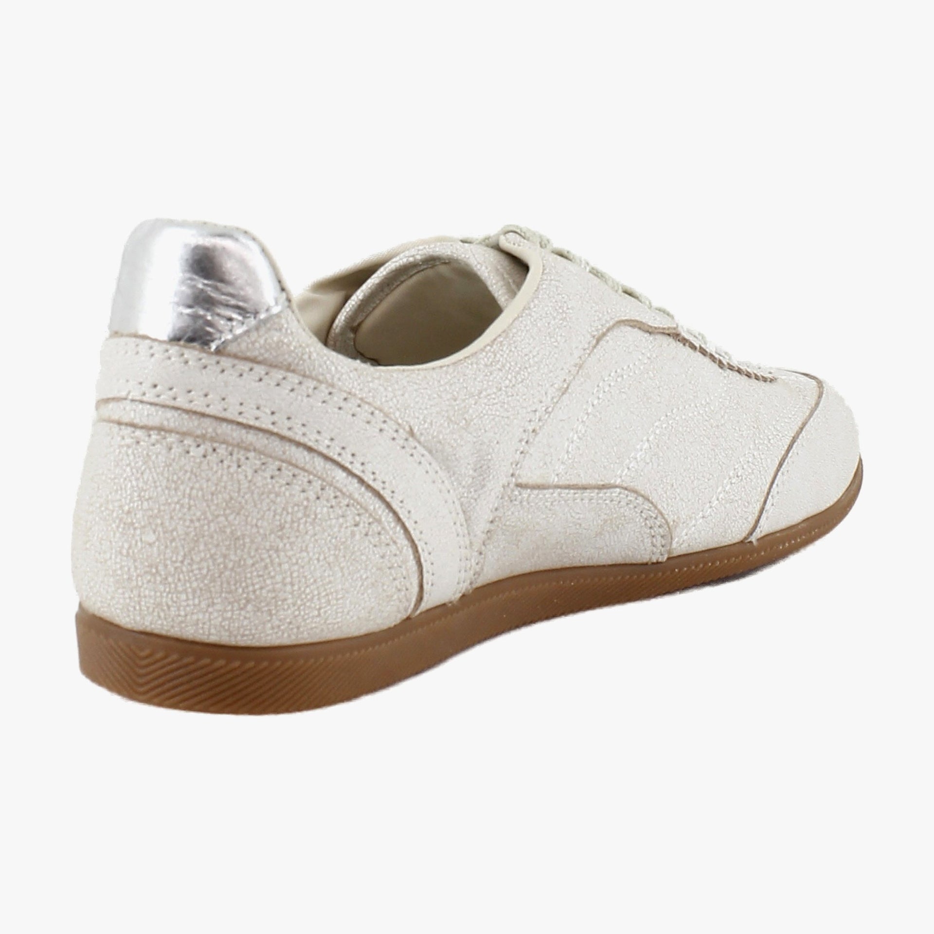 Off White Crackled Leather