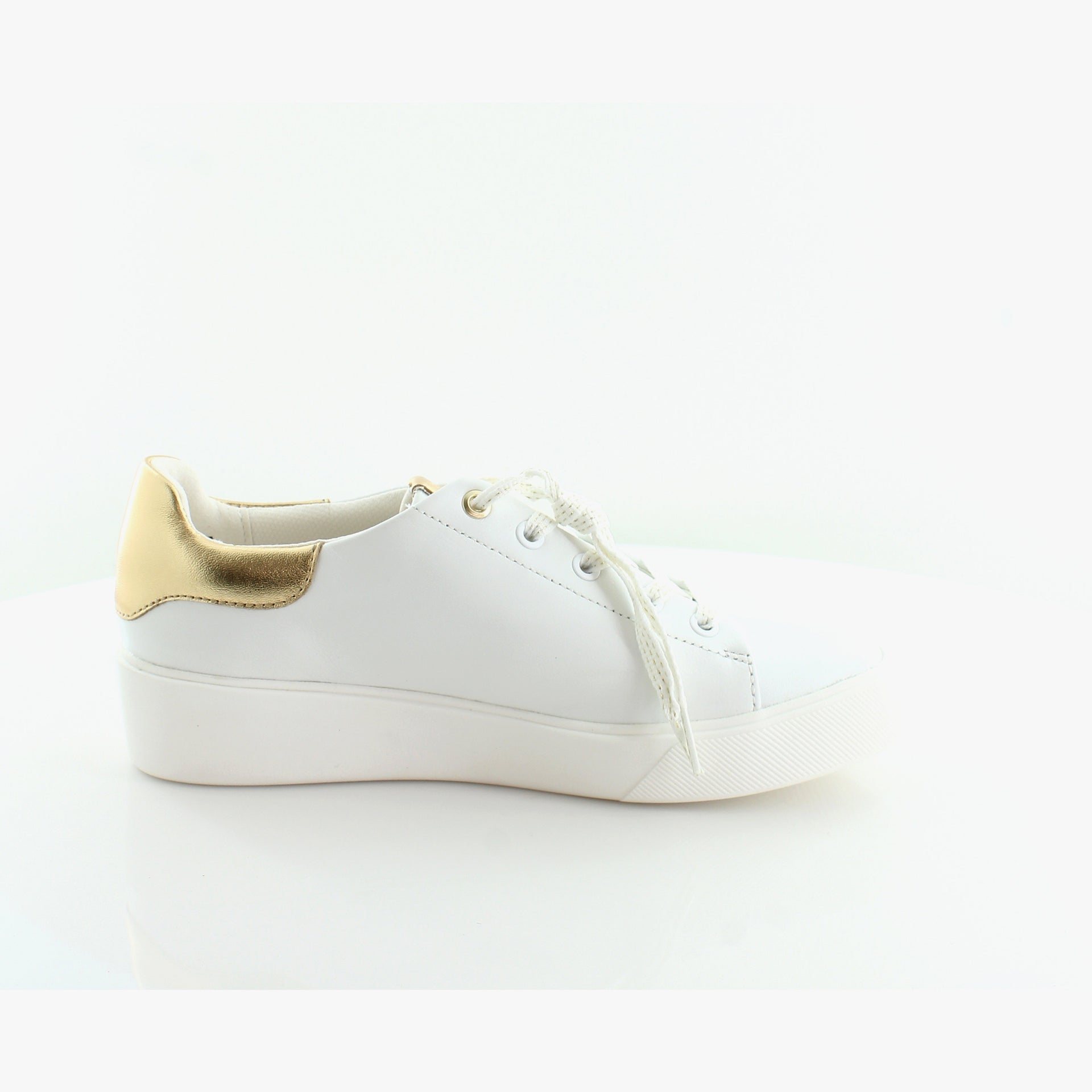 White/Dark Gold Leather