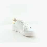 White/Dark Gold Leather