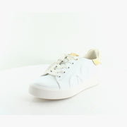 White/Dark Gold Leather