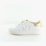 White/Dark Gold Leather