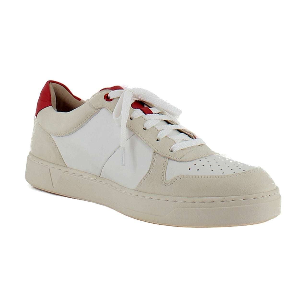 Cream/White/Red Leather