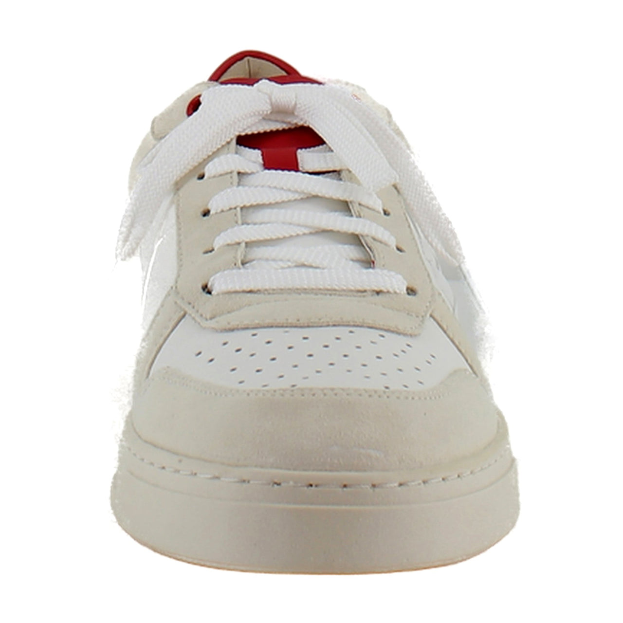 Cream/White/Red Leather